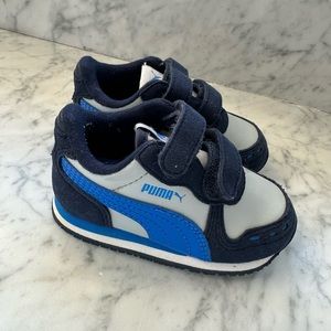 Puma Cabana Racer - Size 5 baby/toddler - blue and grey - very lightly used!